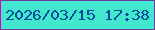文字の大きさ：3、枠の色：6b409b、背景の色：43e7ce、文字の色：014d98 無料ブログパーツのブログ時計