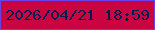 文字の大きさ：5、枠の色：6b40e7、背景の色：c90441、文字の色：041b53 無料ブログパーツのブログ時計