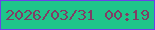 文字の大きさ：2、枠の色：6b41e9、背景の色：1fc58a、文字の色：813c65 無料ブログパーツのブログ時計