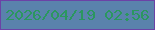 文字の大きさ：4、枠の色：6b42a6、背景の色：5a82ac、文字の色：2b975f 無料ブログパーツのブログ時計