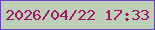 文字の大きさ：5、枠の色：6b43bc、背景の色：bdcfb7、文字の色：a41467 無料ブログパーツのブログ時計