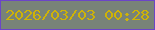 文字の大きさ：5、枠の色：6b45c7、背景の色：788378、文字の色：ceb307 無料ブログパーツのブログ時計