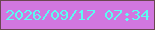 文字の大きさ：1、枠の色：6b4652、背景の色：d177e0、文字の色：5bfcf1 無料ブログパーツのブログ時計
