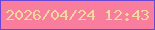 文字の大きさ：1、枠の色：6b46d3、背景の色：f97d9c、文字の色：f3d79c 無料ブログパーツのブログ時計