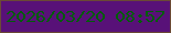 文字の大きさ：4、枠の色：6b4935、背景の色：581178、文字の色：015d0a 無料ブログパーツのブログ時計