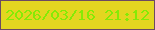文字の大きさ：2、枠の色：6b4a62、背景の色：e3d620、文字の色：85ea06 無料ブログパーツのブログ時計