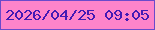 文字の大きさ：5、枠の色：6b4acb、背景の色：fe84ca、文字の色：431ab4 無料ブログパーツのブログ時計