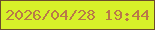 文字の大きさ：4、枠の色：6b4d2c、背景の色：d7f129、文字の色：b97948 無料ブログパーツのブログ時計