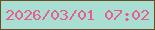 文字の大きさ：4、枠の色：6b4e1f、背景の色：a9dfd2、文字の色：e75e8e 無料ブログパーツのブログ時計