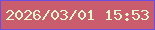 文字の大きさ：3、枠の色：6b4fe3、背景の色：ca5d6d、文字の色：e2facb 無料ブログパーツのブログ時計