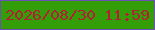 文字の大きさ：1、枠の色：6b50b6、背景の色：349e08、文字の色：b42033 無料ブログパーツのブログ時計