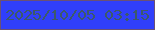 文字の大きさ：3、枠の色：6b5174、背景の色：303ffa、文字の色：3c596a 無料ブログパーツのブログ時計