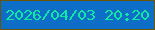 文字の大きさ：3、枠の色：6b5402、背景の色：0d6ec7、文字の色：0fe7a5 無料ブログパーツのブログ時計
