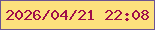 文字の大きさ：2、枠の色：6b5492、背景の色：fce17d、文字の色：a00e4a 無料ブログパーツのブログ時計