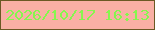 文字の大きさ：4、枠の色：6b5924、背景の色：f9b0a5、文字の色：86f64e 無料ブログパーツのブログ時計