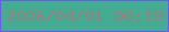 文字の大きさ：3、枠の色：6b5bea、背景の色：44ac93、文字の色：9a7f80 無料ブログパーツのブログ時計