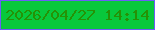 文字の大きさ：3、枠の色：6b5df7、背景の色：08c83c、文字の色：259206 無料ブログパーツのブログ時計
