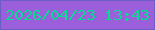 文字の大きさ：3、枠の色：6b5ec5、背景の色：9b5fdc、文字の色：05dc93 無料ブログパーツのブログ時計