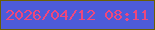 文字の大きさ：2、枠の色：6b5f01、背景の色：4d5bd9、文字の色：ef477c 無料ブログパーツのブログ時計