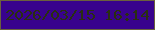 文字の大きさ：1、枠の色：6b603d、背景の色：38028d、文字の色：2a2f11 無料ブログパーツのブログ時計