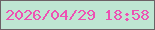 文字の大きさ：5、枠の色：6b6165、背景の色：bee6d2、文字の色：ed51b3 無料ブログパーツのブログ時計