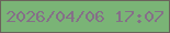 文字の大きさ：3、枠の色：6b625c、背景の色：7ab476、文字の色：856f88 無料ブログパーツのブログ時計