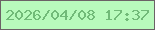 文字の大きさ：5、枠の色：6b6266、背景の色：b8fabc、文字の色：71ba78 無料ブログパーツのブログ時計