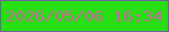 文字の大きさ：4、枠の色：6b62a1、背景の色：27e014、文字の色：c8679c 無料ブログパーツのブログ時計