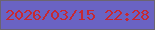 文字の大きさ：5、枠の色：6b6470、背景の色：6a63c3、文字の色：c72831 無料ブログパーツのブログ時計