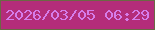 文字の大きさ：4、枠の色：6b6844、背景の色：b42c7a、文字の色：d57dea 無料ブログパーツのブログ時計