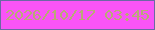 文字の大きさ：2、枠の色：6b68a4、背景の色：f954f7、文字の色：b9aa76 無料ブログパーツのブログ時計