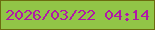 文字の大きさ：4、枠の色：6b6c10、背景の色：91c547、文字の色：b018a7 無料ブログパーツのブログ時計