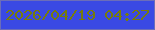 文字の大きさ：5、枠の色：6b6db9、背景の色：3a49e4、文字の色：777c0b 無料ブログパーツのブログ時計