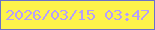 文字の大きさ：1、枠の色：6b71ca、背景の色：fef34b、文字の色：b69ffb 無料ブログパーツのブログ時計