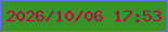 文字の大きさ：4、枠の色：6b73fd、背景の色：3a932a、文字の色：be004a 無料ブログパーツのブログ時計