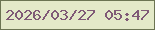 文字の大きさ：4、枠の色：6b7452、背景の色：e3e9c8、文字の色：7f5976 無料ブログパーツのブログ時計
