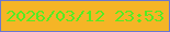 文字の大きさ：4、枠の色：6b77d0、背景の色：f5b526、文字の色：53ec22 無料ブログパーツのブログ時計