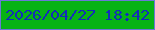 文字の大きさ：3、枠の色：6b78d7、背景の色：07b315、文字の色：132db9 無料ブログパーツのブログ時計