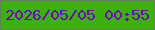 文字の大きさ：1、枠の色：6b7b66、背景の色：3db00f、文字の色：6e01b8 無料ブログパーツのブログ時計