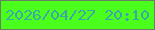 文字の大きさ：1、枠の色：6b7e64、背景の色：4aff1b、文字の色：3ea5ab 無料ブログパーツのブログ時計
