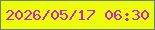 文字の大きさ：4、枠の色：6b7e78、背景の色：edfd07、文字の色：c623c8 無料ブログパーツのブログ時計