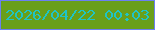 文字の大きさ：1、枠の色：6b80f1、背景の色：699f1a、文字の色：1fc4c5 無料ブログパーツのブログ時計