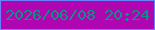 文字の大きさ：2、枠の色：6b81fb、背景の色：af06b2、文字の色：0e9185 無料ブログパーツのブログ時計