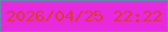 文字の大きさ：3、枠の色：6b82b0、背景の色：e929dd、文字の色：d63e29 無料ブログパーツのブログ時計