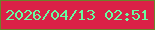 文字の大きさ：3、枠の色：6b832a、背景の色：da2147、文字の色：67fda1 無料ブログパーツのブログ時計