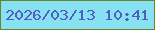 文字の大きさ：2、枠の色：6b8420、背景の色：86e1f3、文字の色：535dbc 無料ブログパーツのブログ時計