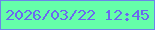 文字の大きさ：4、枠の色：6b85e9、背景の色：65fea9、文字の色：6b68f0 無料ブログパーツのブログ時計