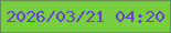 文字の大きさ：4、枠の色：6b865c、背景の色：77cf3f、文字の色：6c3bdc 無料ブログパーツのブログ時計