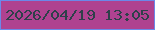 文字の大きさ：3、枠の色：6b88e9、背景の色：af4290、文字の色：2e404a 無料ブログパーツのブログ時計