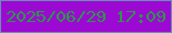 文字の大きさ：4、枠の色：6b8db8、背景の色：9c09d3、文字の色：299847 無料ブログパーツのブログ時計